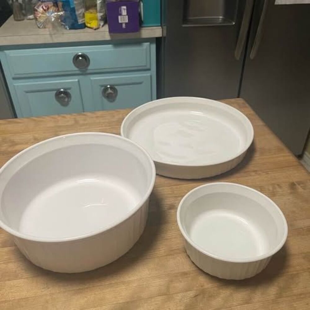 CorningWare French White 3-Piece Bakeware Set